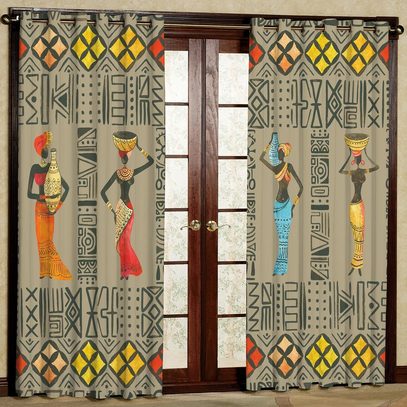  پرده چاپی  مدل هازان طرح باستانی سایز 280x140 سانتی متر