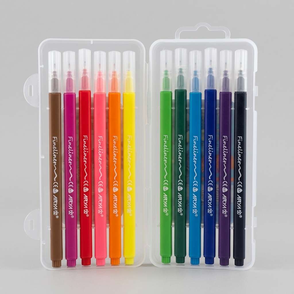 روان نویس 0.7 میلی متری آریا مدل FINE LINER بسته 12 عددی
