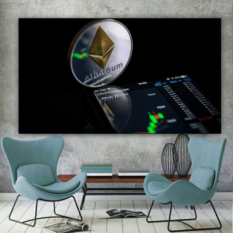 پوستر دیواری طرح ارزدیجیتال (اتریوم) مدل PD1034