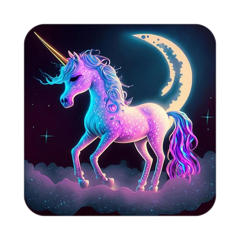 زیر لیوانی کاکتی طرح اسب تک شاخ و یونیکورن مدل mp31807