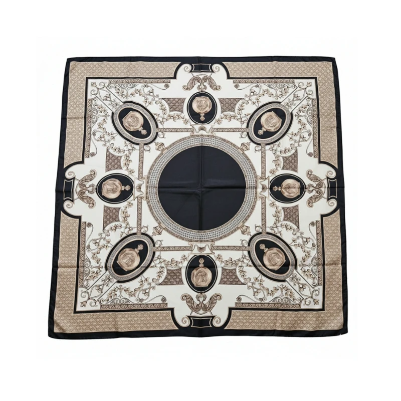 روسری ابریشم توییل زنانه مدل H105 با طول و عرض 125×125 سانتی‌متر