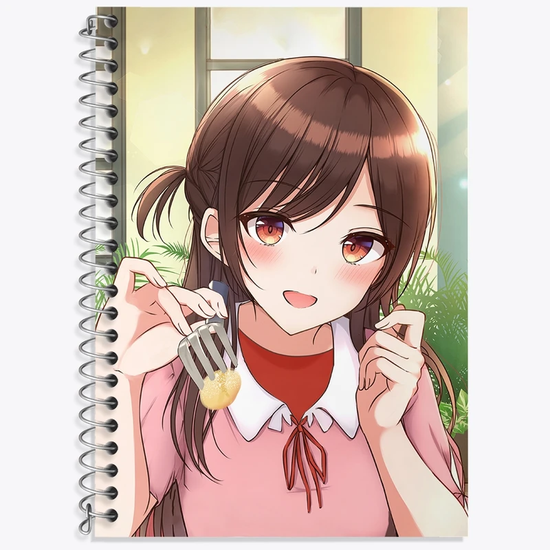 دفتر زبان 50 برگ خندالو مدل سه خط طرح چیزورو انیمه کانوجو اوکاری کد 34852