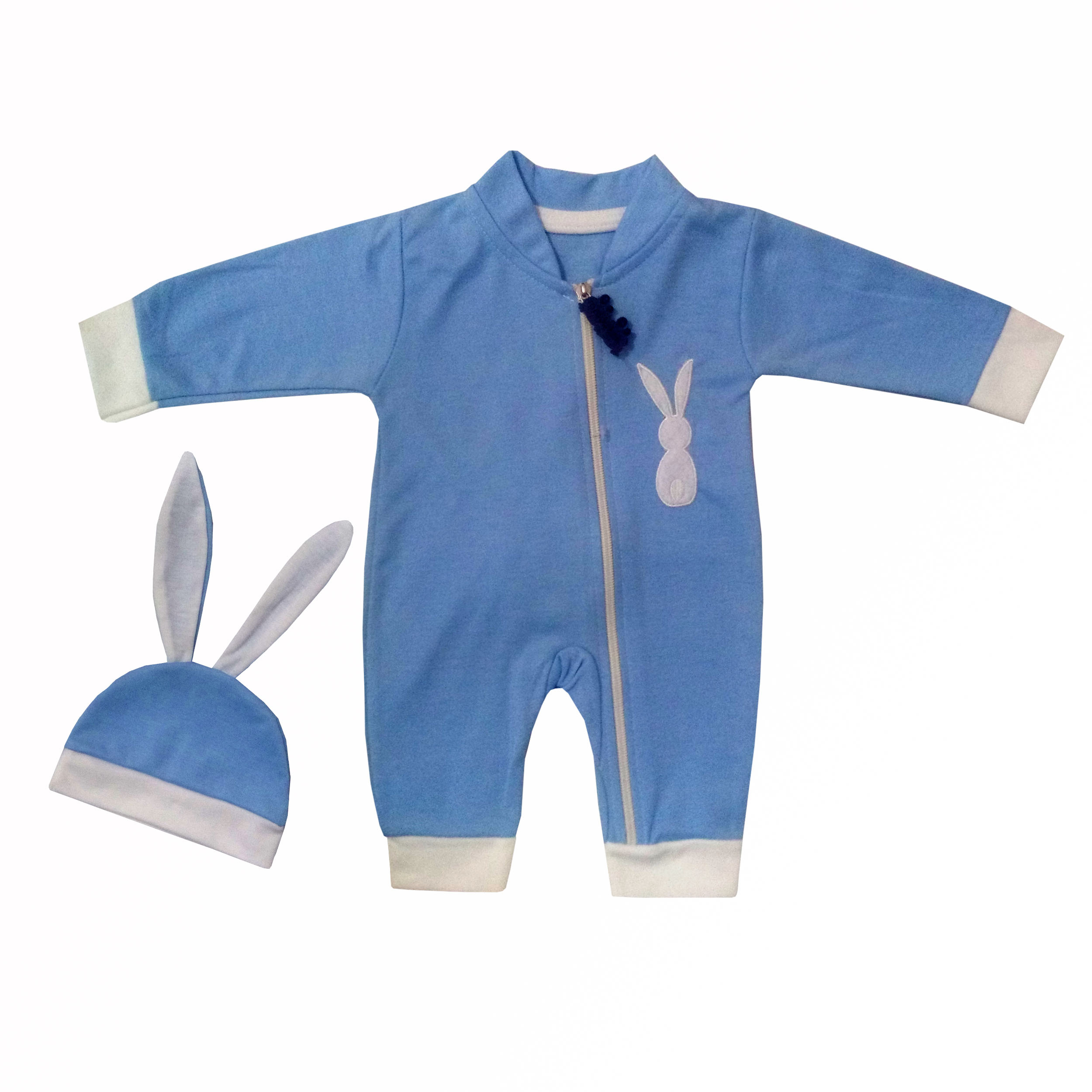 ست سرهمی و کلاه نوزادی مدل خرگوش کد 0001