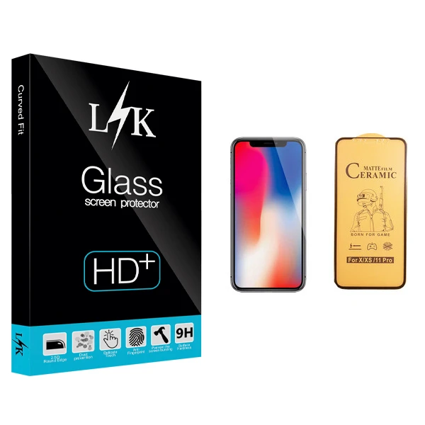 محافظ صفحه نمایش سرامیکی ال کی مدل +LITE مناسب برای گوشی موبایل اپل iPhone X