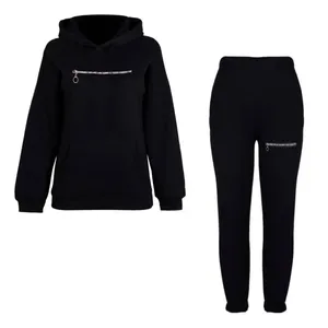 ست هودی و شلوار دخترانه مدل تک زیپ کد 803