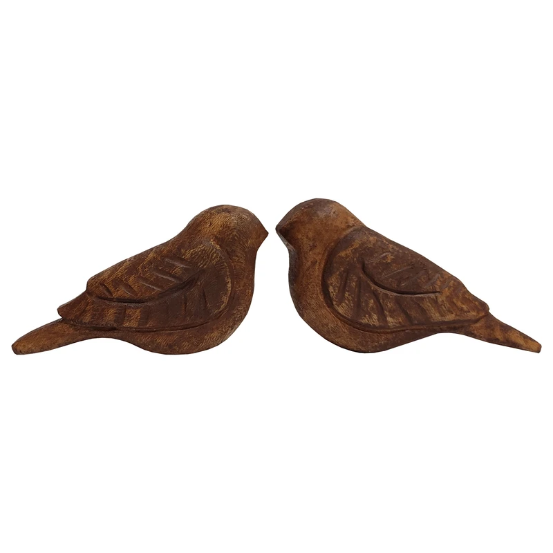مجسمه چوبی طرح پرنده مدل 40123 مجموعه 2 عددی