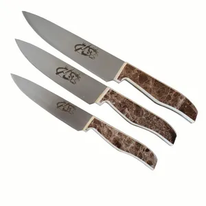 چاقو آشپزخانه صنایع دستی صادقی زنجان مدل ARG مجموعه 3 عددی