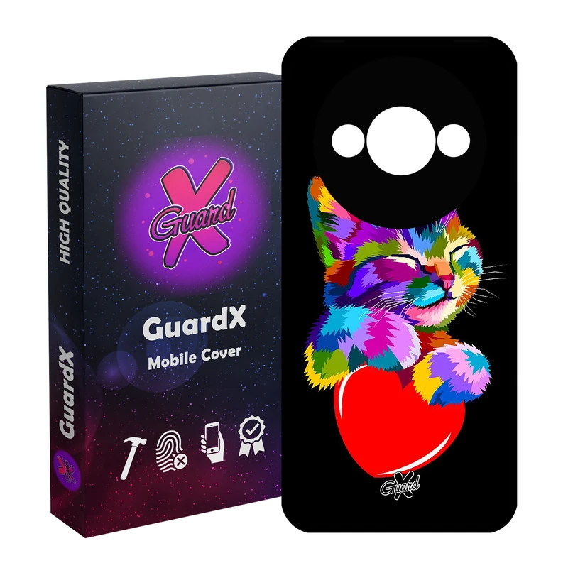 کاور گارد ایکس طرح گربه مدل Glass10269 مناسب برای گوشی موبایل شیائومی Redmi A3 4G/ A3X 4G/ Poco C61