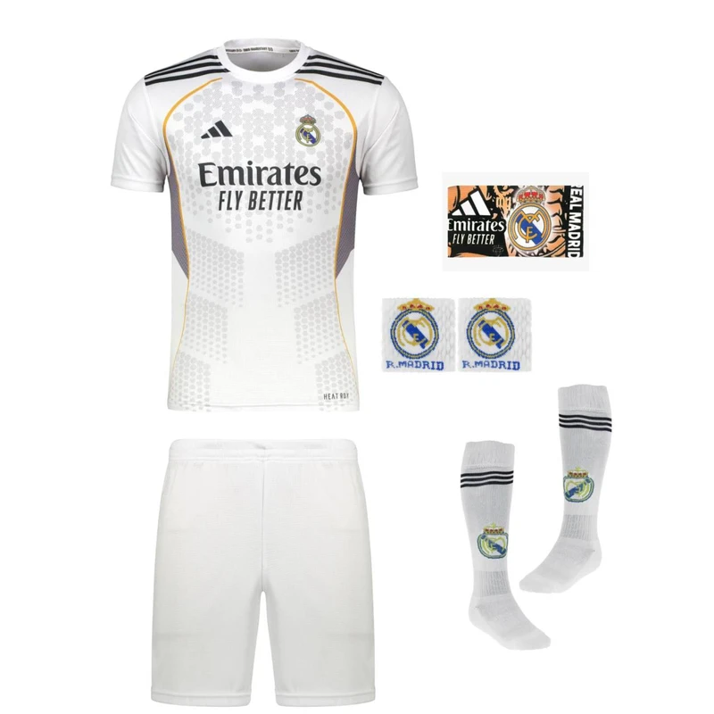 ست 5 تکه لباس ورزشی پسرانه مدل رئال مادرید طرح امباپه sn2026 با بازوبند