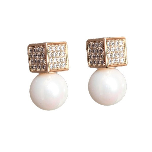 گوشواره دخترانه ژوپینگ مدل مکعبی گوشواره دخترانه ژوپینگ مدل مکعبی