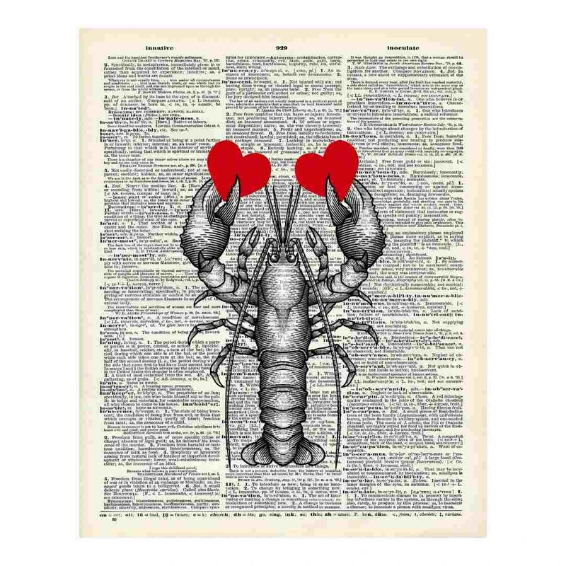 پوستر مدل قلب روی چنگال خرچنگ-هنر لغت