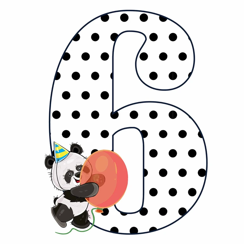 استند رومیزی تولد مدل عدد 6 طرح پاندا کد 1769