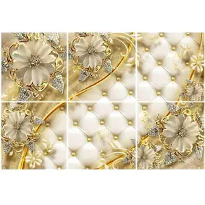 تایل سقفی آسمان مجازی طرح گل کد 1519-6 سایز 60x60 سانتی متر مجموعه 6 عددی