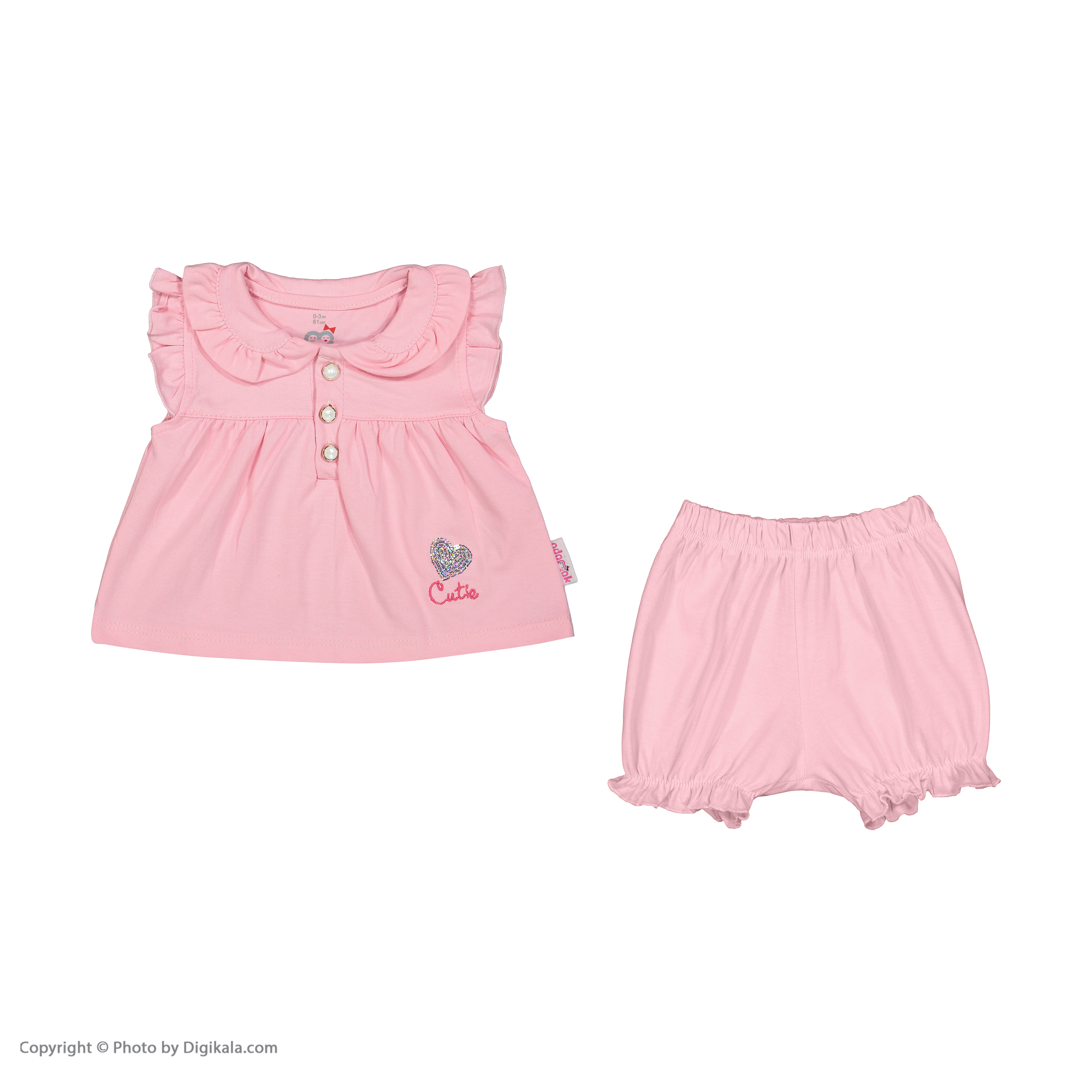 ست پیراهن و شلوارک نوزادی دخترانه آدمک مدل 2171236-84 -  - 2