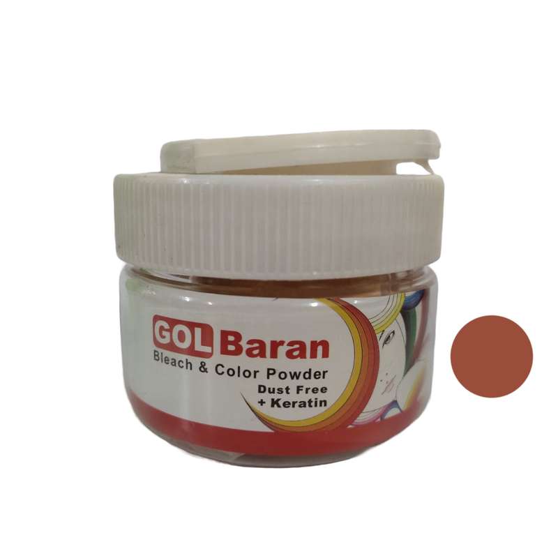 پودر دکلره گلباران مدل 01 وزن 50 گرم رنگ مسی پودر دکلره گلباران مدل 01 وزن 50 گرم رنگ مسی