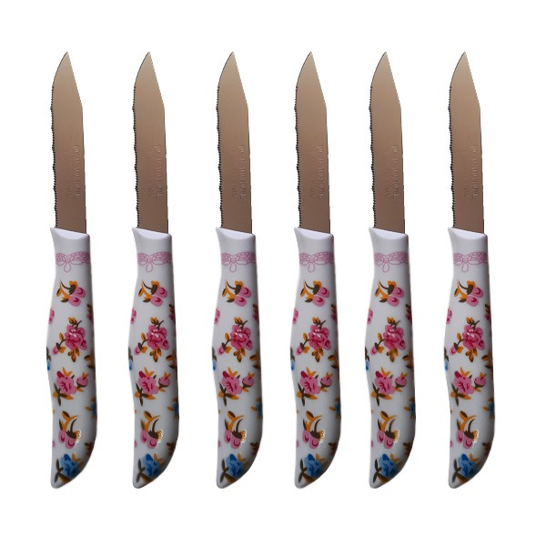 کارد میوه خوری طرح گلدار مدل 1006 بسته شش عددی