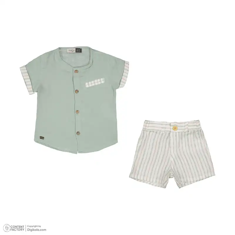 ست پیراهن و شلوارک نوزادی ایندیگو مدل 132441