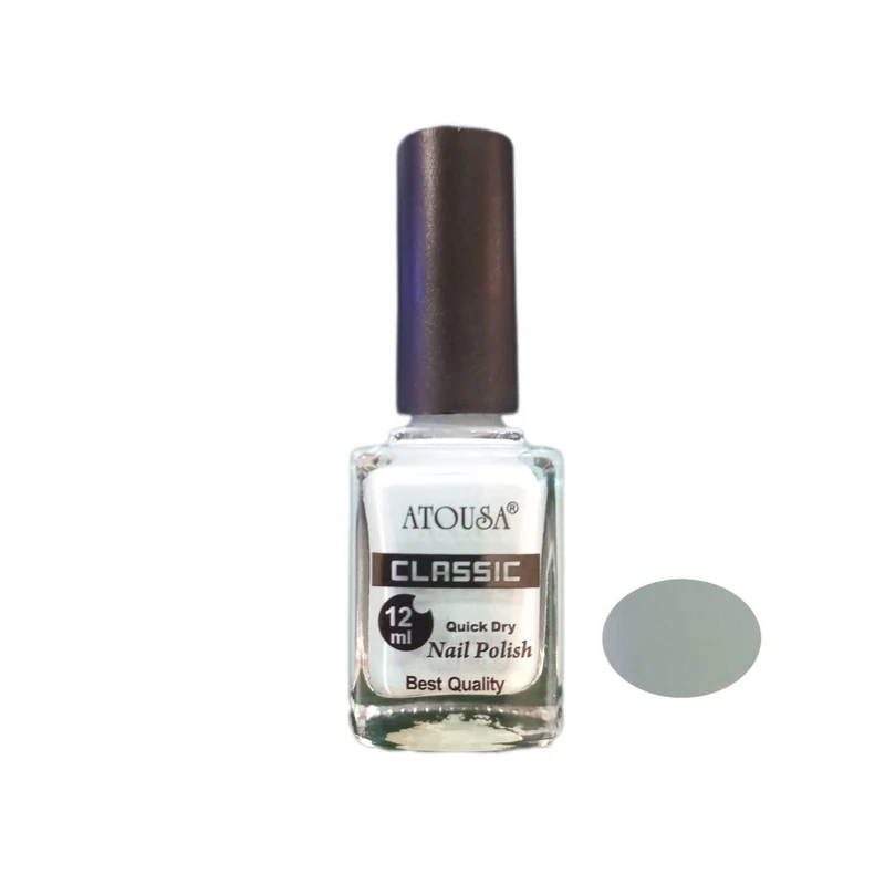 لاک براق ناخن آتوسا مدل کلاسیک  شماره ۱۴۸ رنگ خاکستری آبی