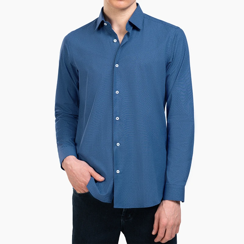 پیراهن آستین بلند یقه کراواتی مردانه ام کی مدل 1818