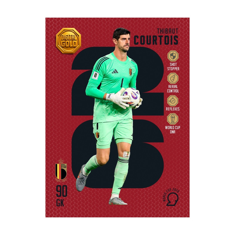 شمش طلای دیجیتال 18 عیار سوت مدل کورتوا COURTOIS طرح کارت فوتبالی جام جهانی 2026 کد SO10148026
