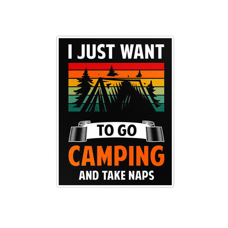  استیکر لپ تاپ ویندی دیزاین طرح camping مدل 1550