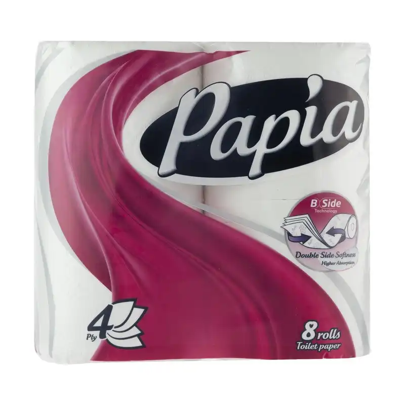 دستمال توالت پاپیا مدل پروانه دو بسته 8 عددی