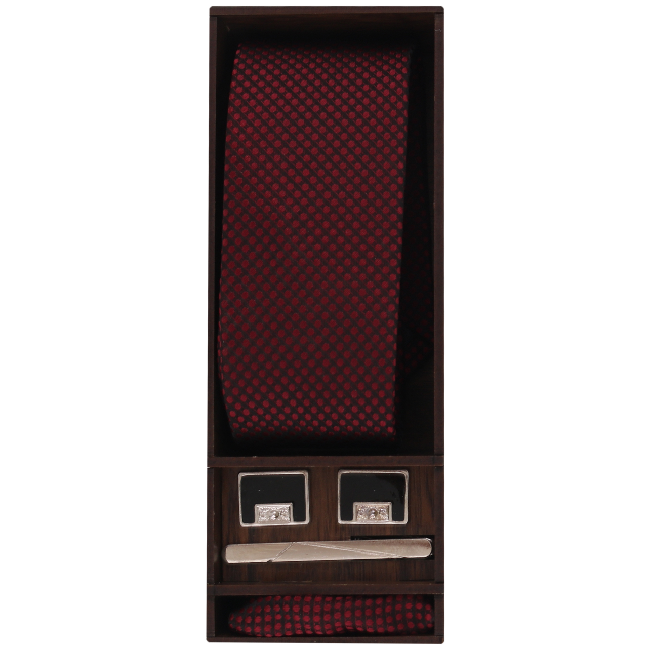 ست کراوات و گیره کراوات و دستمال جیب و دکمه سردست مردانه مدل PJ-107392