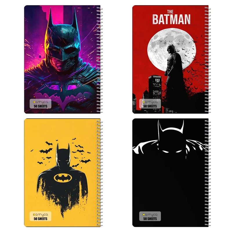 دفتر نقاشي 50 برگ کارنيکا طرح بتمن Batman کد 28905 مجموعه 4 عددی