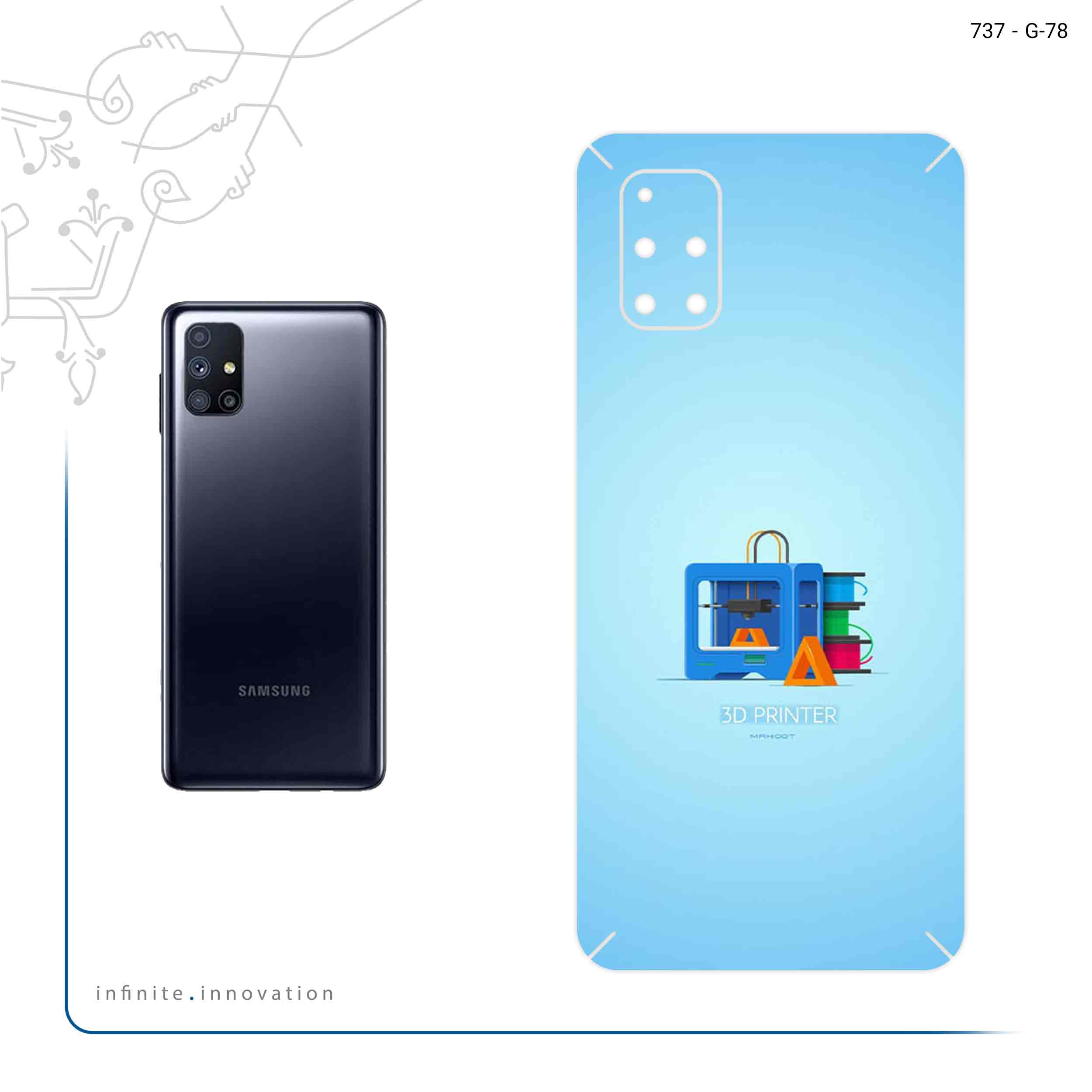 برچسب پوششی ماهوت مدل 3D Printer مناسب برای گوشی موبایل سامسونگ Galaxy M51