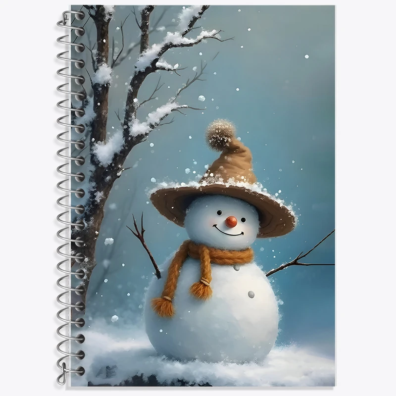 دفتر زبان 50 برگ خندالو مدل سه خط طرح آدم برفی بامزه کد F7140