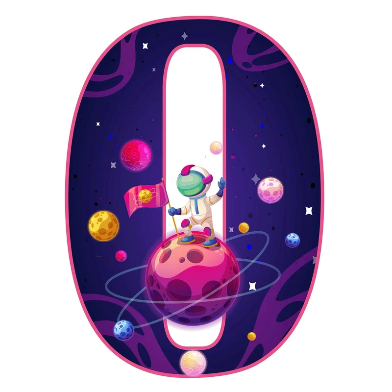  استند رومیزی تولد مدل عدد 0 طرح .فضانورد کد 1030