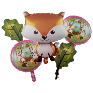 بادکنک فویلی مدل روباه مجموعه 5 عددی