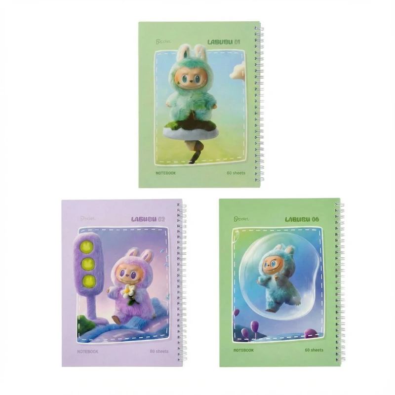 دفتر مشق ۶۰ برگ پالت طرح سیمی گلاسه بسته ۳ عددی