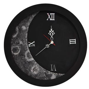 ساعت دیواری چوبی طرح ماه مدل LED
