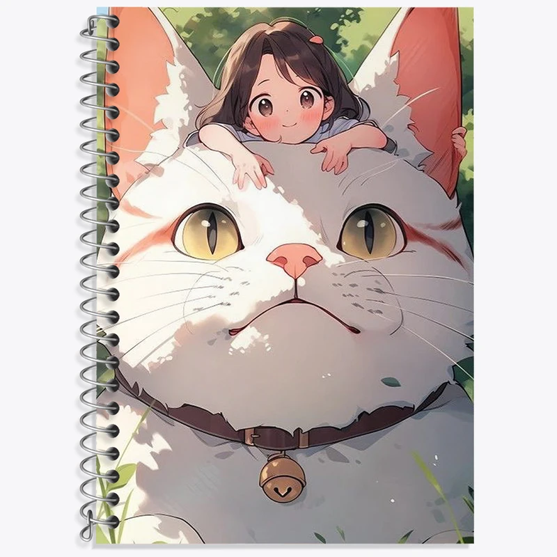 دفتر لغت 50 برگ خندالو طرح دختر و گربه کد N1799