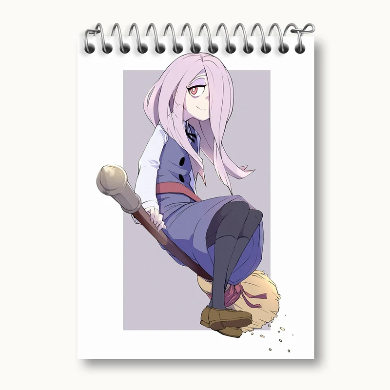 دفتر یادداشت 50 برگ خندالو مدل سوسی انیمه جادوگران کوچک Little Witch Academia کد 22925