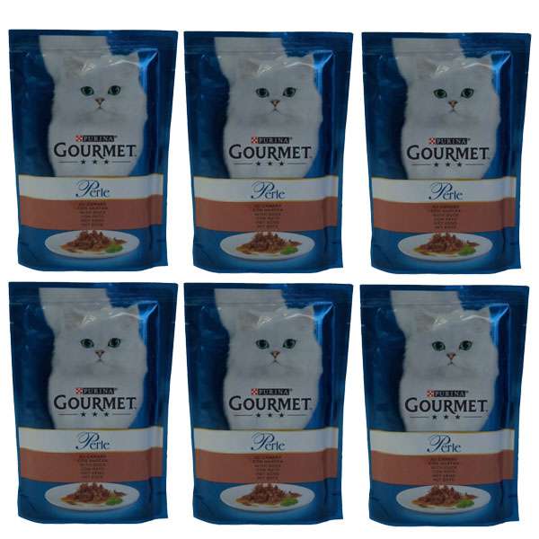 پوچ گربه گورمت مدل اردک وزن 85 گرم بسته 6 عددی 