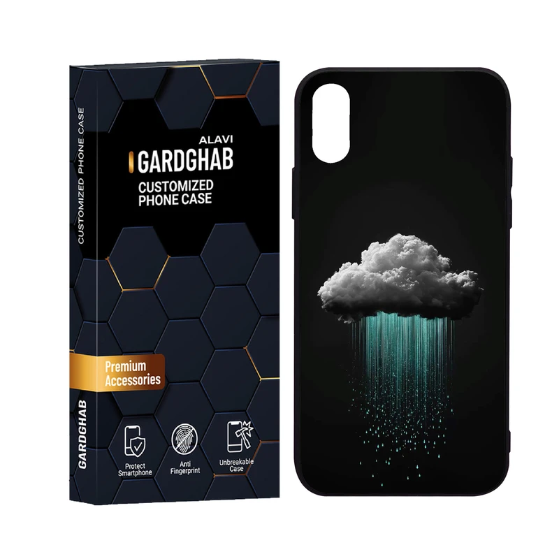 کاور گارد قاب علوی مدل دورژله ای پشت گلس هنری مناسب برای گوشی موبایل اپل iPhone X / XS