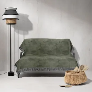شال مبل و تخت خانه مسعود مدل مخمل ریشه دار کد 002 سایز 170x140 سانتی‌ متر