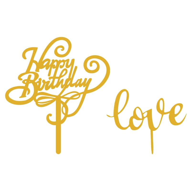 تاپر کیک هانستو مدل Happy Birthday کد TP040 مجموعه دوعددی