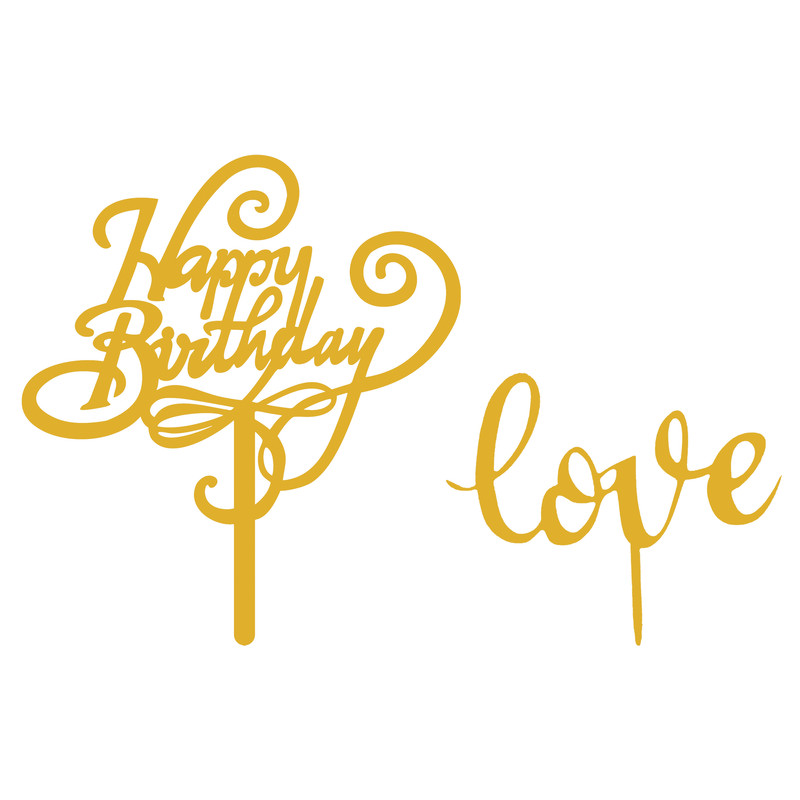 تاپر کیک هانستو مدل Happy Birthday کد TP040 مجموعه دوعددی