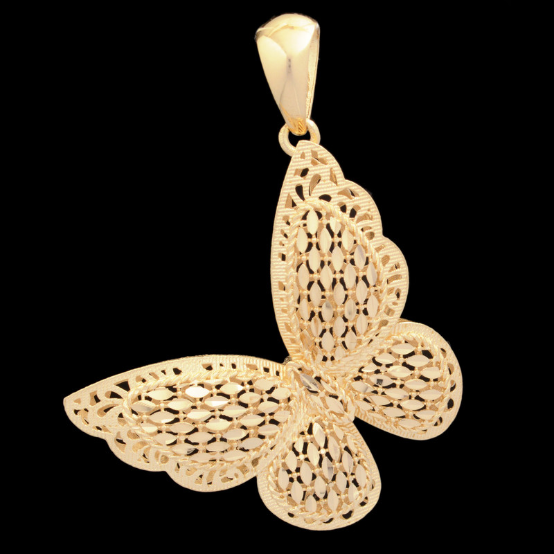 آویز گردنبند طلا 18 عیار زنانه طلای مستجابی مدل پروانه کد 58254-393