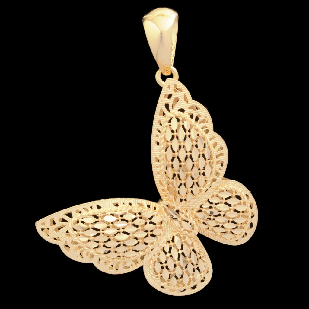 آویز گردنبند طلا 18 عیار زنانه طلای مستجابی مدل پروانه فیوژن کد 65