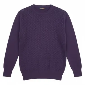 پلیور یقه گرد مردانه مدل بافت کابلی