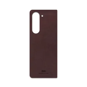 MAHOOT Matte-Dark-Brown-Leather Cover Sticker for Samsung Galaxy Z Fold 5