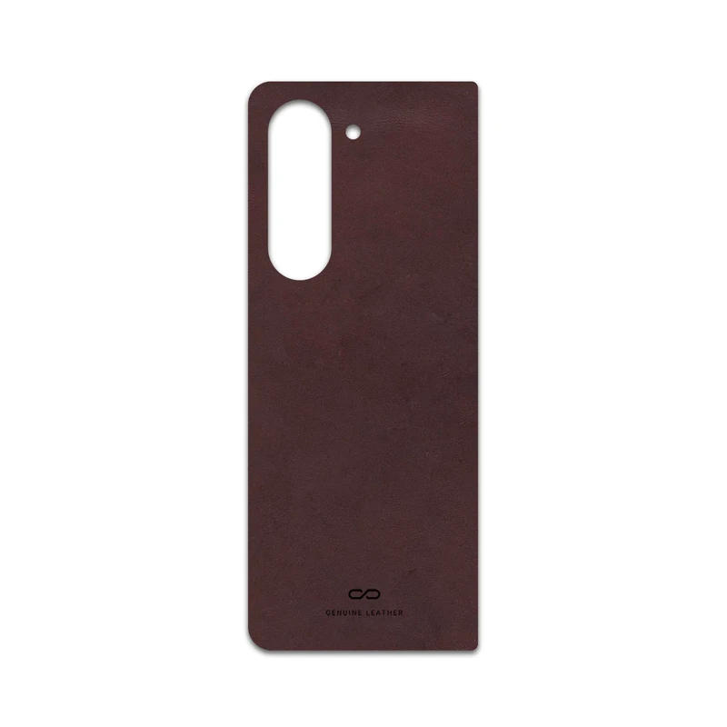 برچسب پوششی ماهوت مدل Matte-Dark-Brown-Leather مناسب برای گوشی موبایل سامسونگ Galaxy Z Fold 5