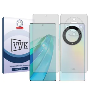 VWK Tough model transparent screen protector suitable for Honor X9a mobile phone along with the back protector