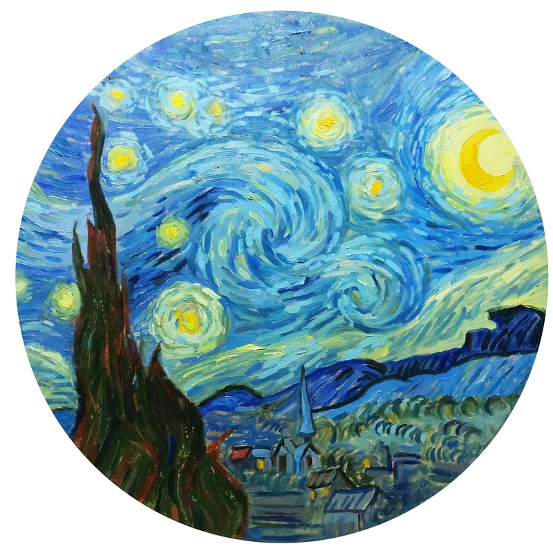 تابلو نقاشی رنگ روغن طرح شب پرستاره وینسنت ونگوگ مدل برجسته