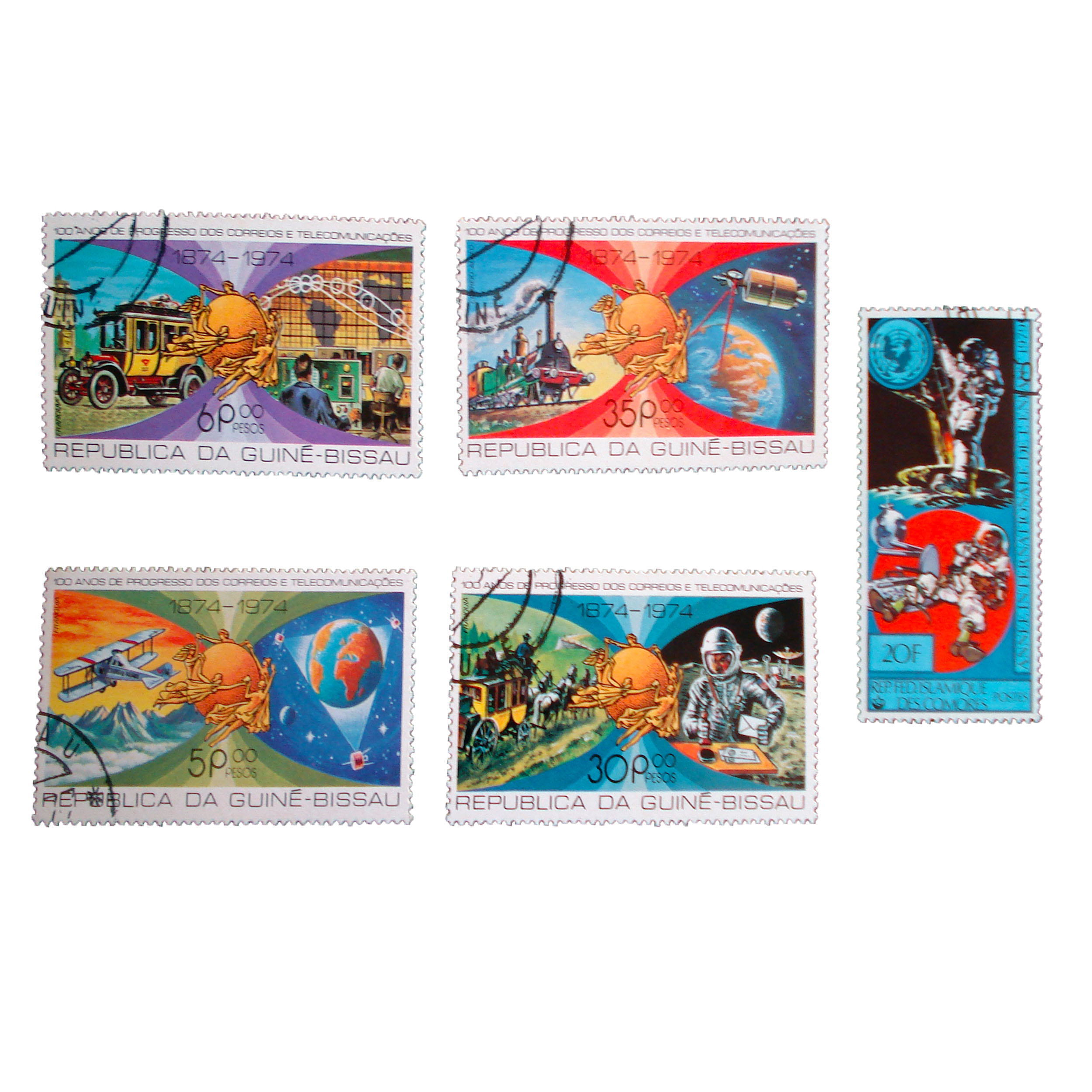 تمبر یادگاری طرح فضا کد faza-293 مجموعه 5 عددی