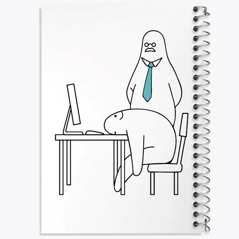 دفتر ژورنال نویسی 50 برگ خندالو مدل نقطه ای طرح تنبل خسته کد 29410